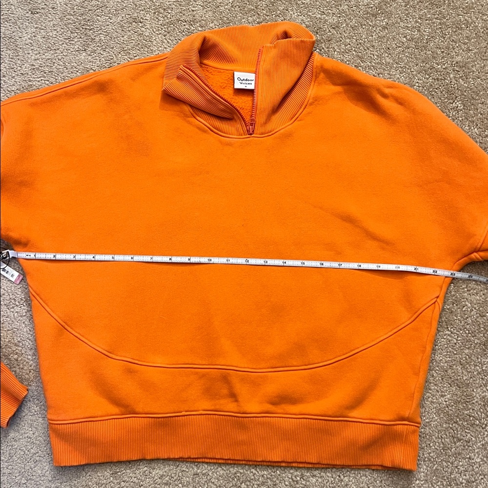 Outdoor Voices Nimbus 1/4 Zip Sweatshirt Orange Half-Zip Women's Hoodie Medium - Picture 7 of 9